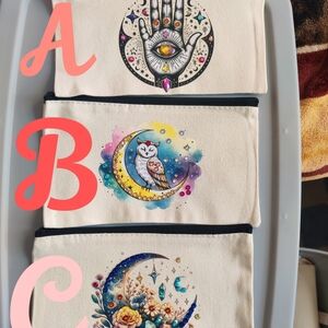 Artistic Canvas Pouch Cosmetic Bag  - Mystical Designs
